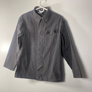 Reformation Distressed Charcoal Shirt Jacket